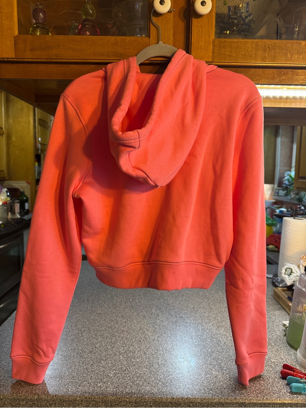 True Religion Coral-Pink Zip Hoodie with Graphic Logo - Picture 3 of 3